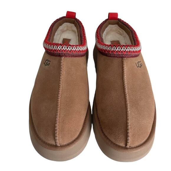 UGG Women's Tazz Slipper Chestnut Size 10 Suede Leather Platform NEW in Box - Picture 4 of 8